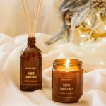 white christmas candle set